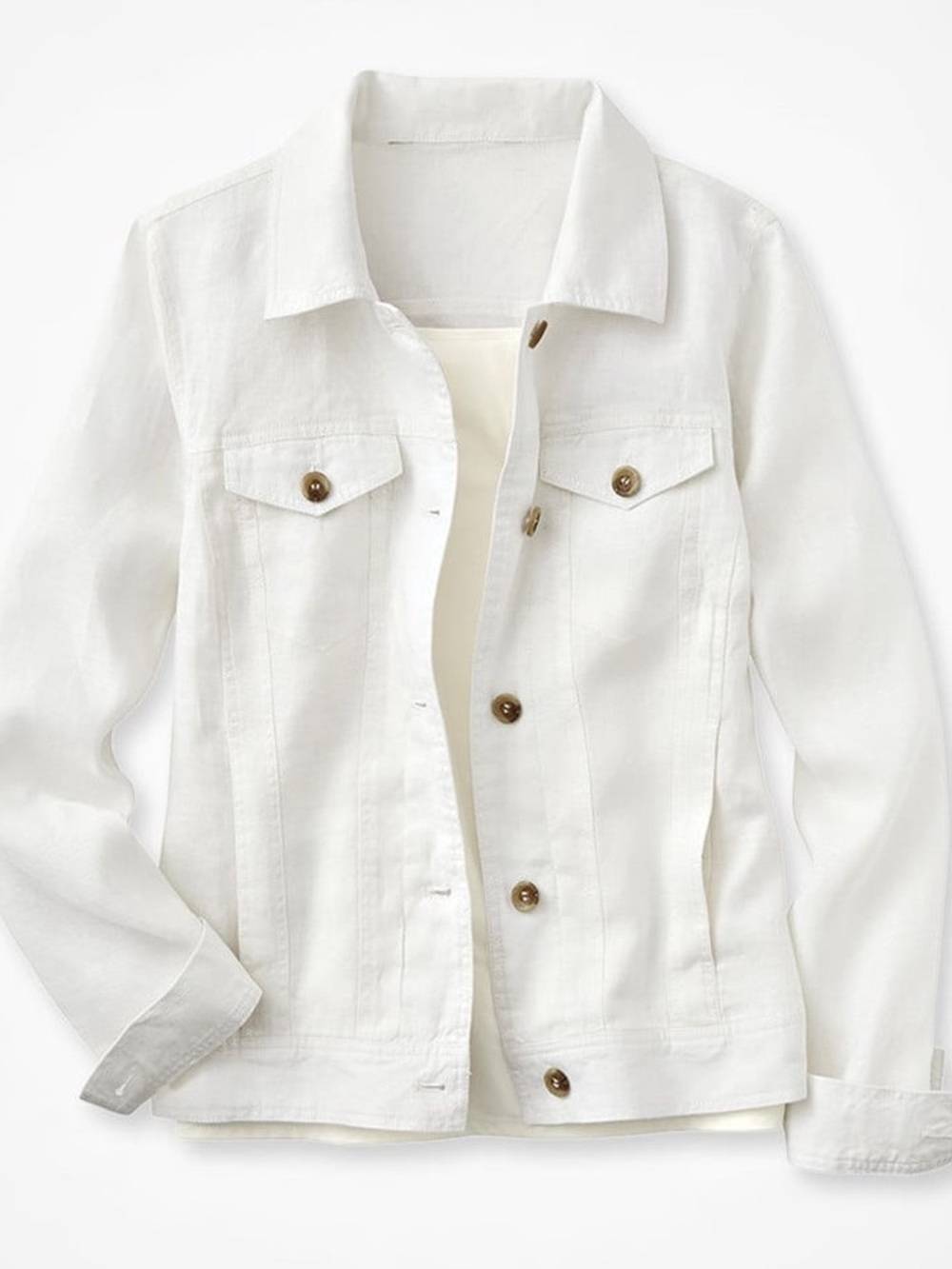 Coldwater Creek Journeys Lightweight Washable Linen Jacket 3X